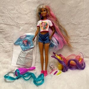 Barbie Fantasy Hair Doll & Accessories, Long Colorful sparkle hair AA doll